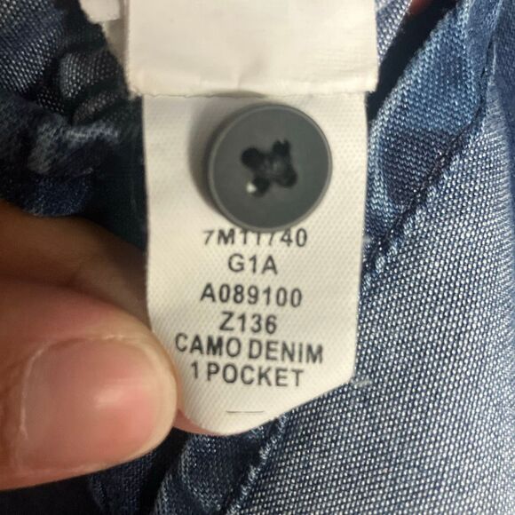 Lucky brand “California fit” camouflage denim pocket button up XXL #701 - Picture 6 of 9